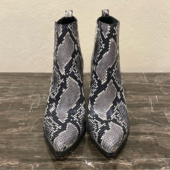 Marc Fisher Alva Snake Embossed Leather Ankle Boots - Picture 6 of 12